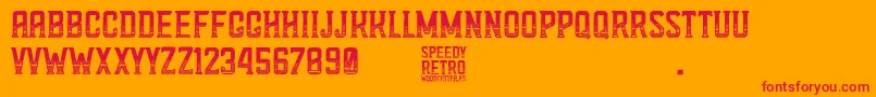 Speedy Retro Font – Red Fonts on Orange Background