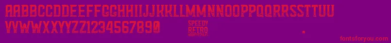 Speedy Retro Font – Red Fonts on Purple Background