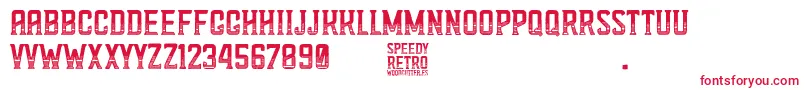 Speedy Retro Font – Red Fonts on White Background