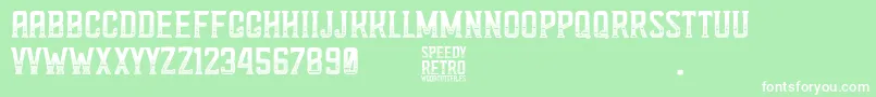 Speedy Retro Font – White Fonts on Green Background