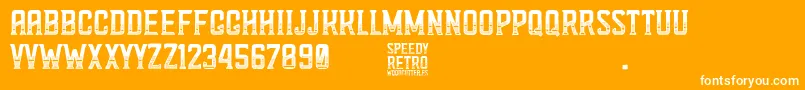 フォントSpeedy Retro – オレンジの背景に白い文字