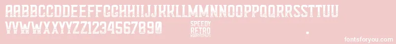 フォントSpeedy Retro – ピンクの背景に白い文字