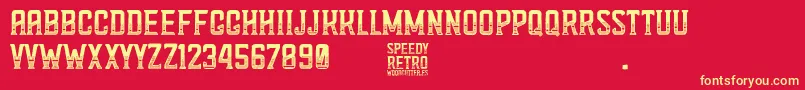 Шрифт Speedy Retro – жёлтые шрифты на красном фоне