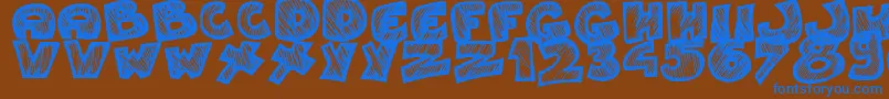Speedy Font – Blue Fonts on Brown Background