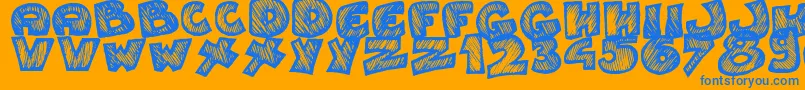 Speedy Font – Blue Fonts on Orange Background