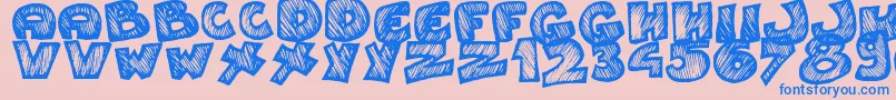 Speedy-Schriftart – Blaue Schriften auf rosa Hintergrund