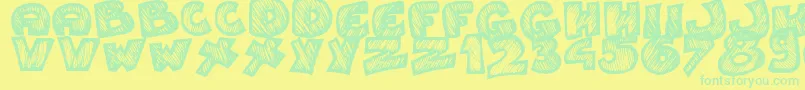 Saiba mais sobre a fonte Speedy Fonte Speedy – fontes verdes em um fundo amarelo
