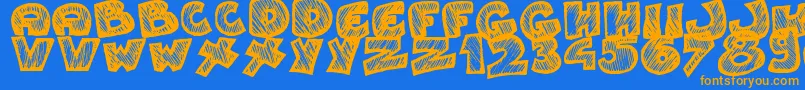 Speedy Font – Orange Fonts on Blue Background