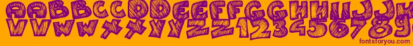 Speedy Font – Purple Fonts on Orange Background