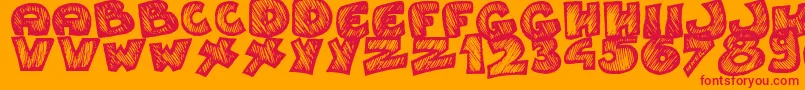 fuente Speedy – Fuentes Rojas Sobre Fondo Naranja