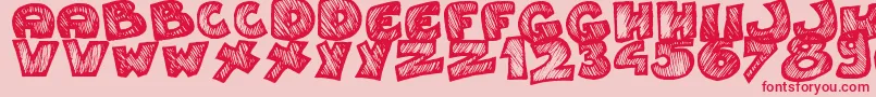 Police Speedy – polices rouges sur fond rose