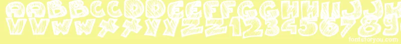 Speedy-fontti – valkoiset fontit keltaisella taustalla