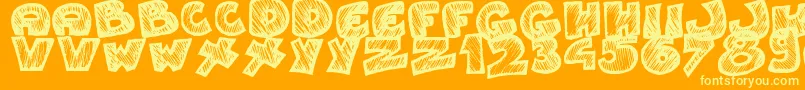 フォントSpeedy – オレンジの背景に黄色の文字