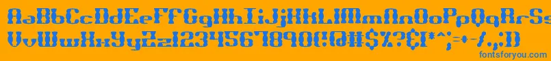 Bknuckss-Schriftart – Blaue Schriften auf orangefarbenem Hintergrund