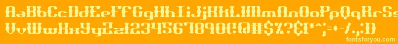 Bknuckss-Schriftart – Gelbe Schriften auf orangefarbenem Hintergrund