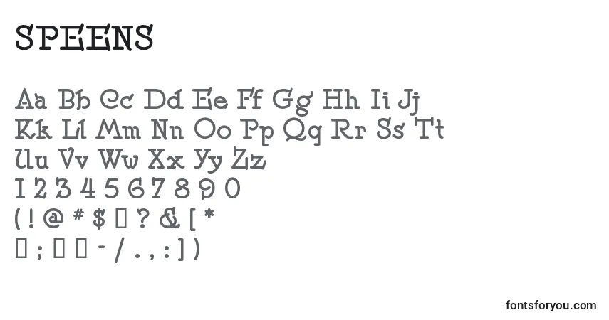 Шрифт SPEENS   (141621) – алфавит, цифры, специальные символы