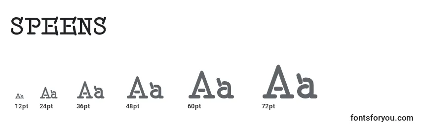 Размеры шрифта SPEENS   (141621)