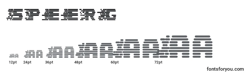 Размеры шрифта SPEERG   (141622)