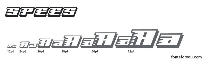 Размеры шрифта SPEES    (141623)