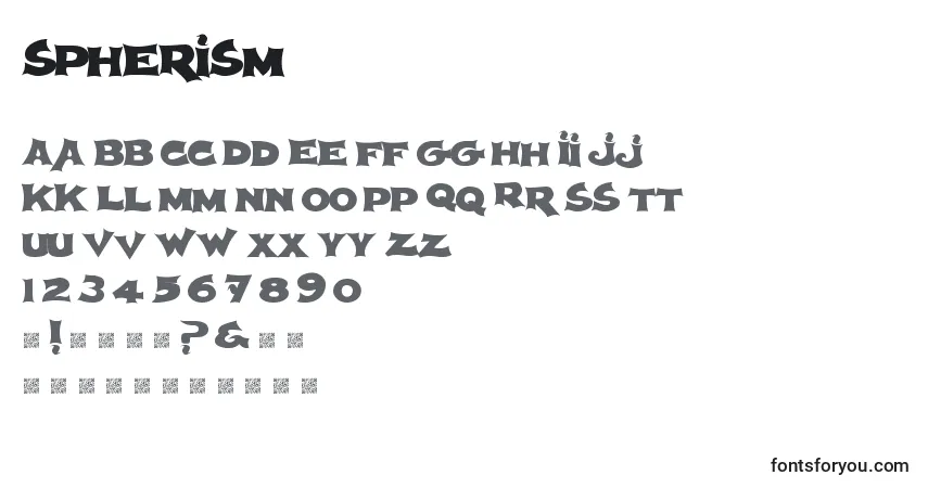 Spherism-fontti – aakkoset, numerot, erikoismerkit