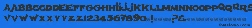 Spherism Font – Black Fonts on Blue Background