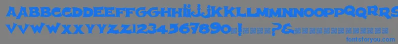 フォントSpherism – 灰色の背景に青い文字