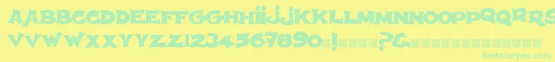 Spherism Font – Green Fonts on Yellow Background