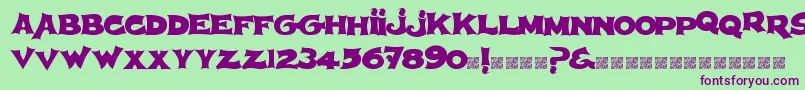 Spherism Font – Purple Fonts on Green Background