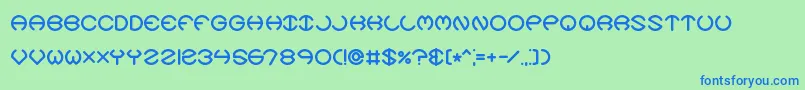 フォントspheroix – 青い文字は緑の背景です。