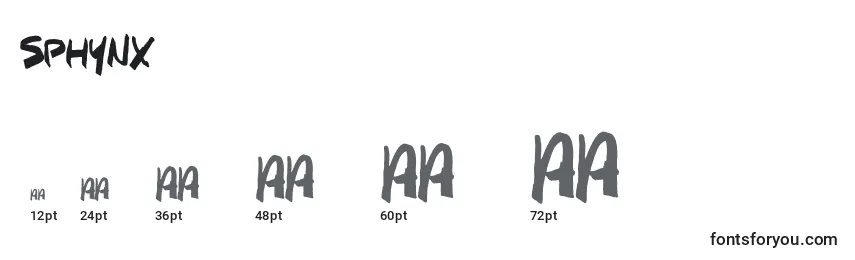 Größen der Schriftart SPHYNX