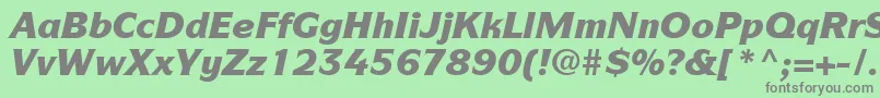 Fonte ItcSymbolLtBlackItalic – fontes cinzas em um fundo verde