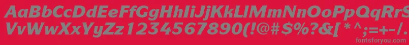 Czcionka ItcSymbolLtBlackItalic – szare czcionki na czerwonym tle