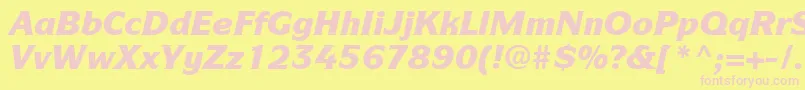 Fonte ItcSymbolLtBlackItalic – fontes rosa em um fundo amarelo