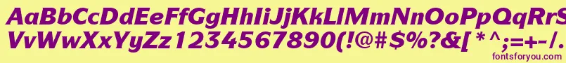 ItcSymbolLtBlackItalic Font – Purple Fonts on Yellow Background