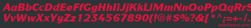 ItcSymbolLtBlackItalic Font – Red Fonts on Black Background