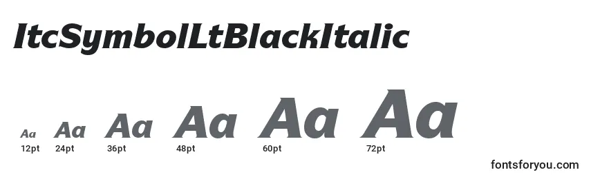 Размеры шрифта ItcSymbolLtBlackItalic