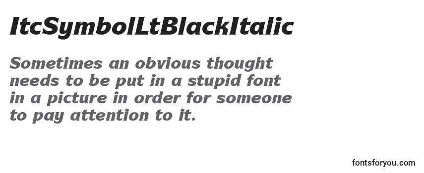 ItcSymbolLtBlackItalic Font
