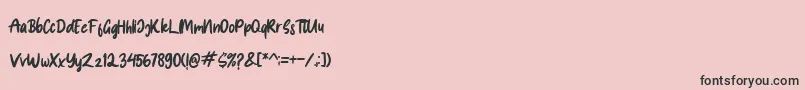Fonte Spice Girl – fontes pretas em um fundo rosa