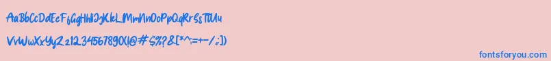 Spice Girl-fontti – siniset fontit vaaleanpunaisella taustalla