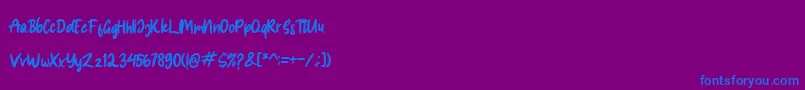 Spice Girl-Schriftart – Blaue Schriften auf violettem Hintergrund