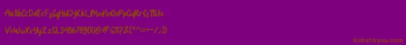 Spice Girl-Schriftart – Braune Schriften auf violettem Hintergrund