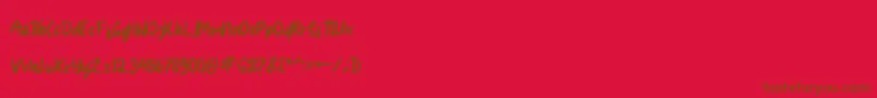 Czcionka Spice Girl – brązowe czcionki na czerwonym tle