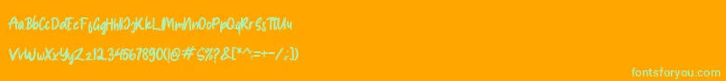 フォントSpice Girl – オレンジの背景に緑のフォント