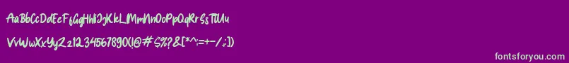 Fonte Spice Girl – fontes verdes em um fundo violeta