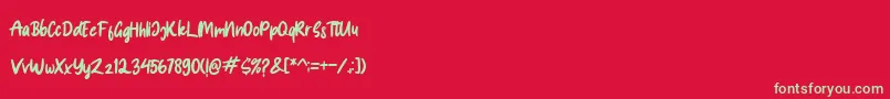 Spice Girl Font – Green Fonts on Red Background