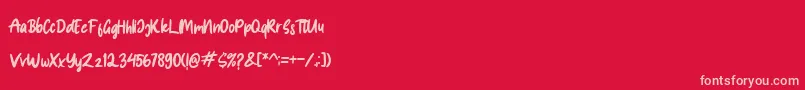 Spice Girl-Schriftart – Rosa Schriften auf rotem Hintergrund