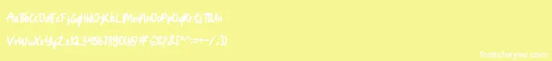 Czcionka Spice Girl – białe czcionki na żółtym tle