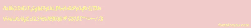 Fonte Spice Girl – fontes amarelas em um fundo rosa