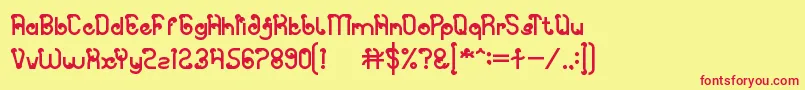 フォントSpicy Paprika – 赤い文字の黄色い背景