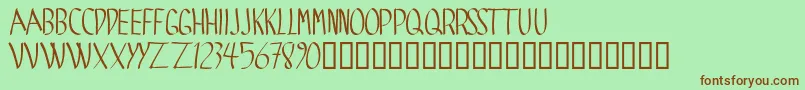 SPIDE    Font – Brown Fonts on Green Background